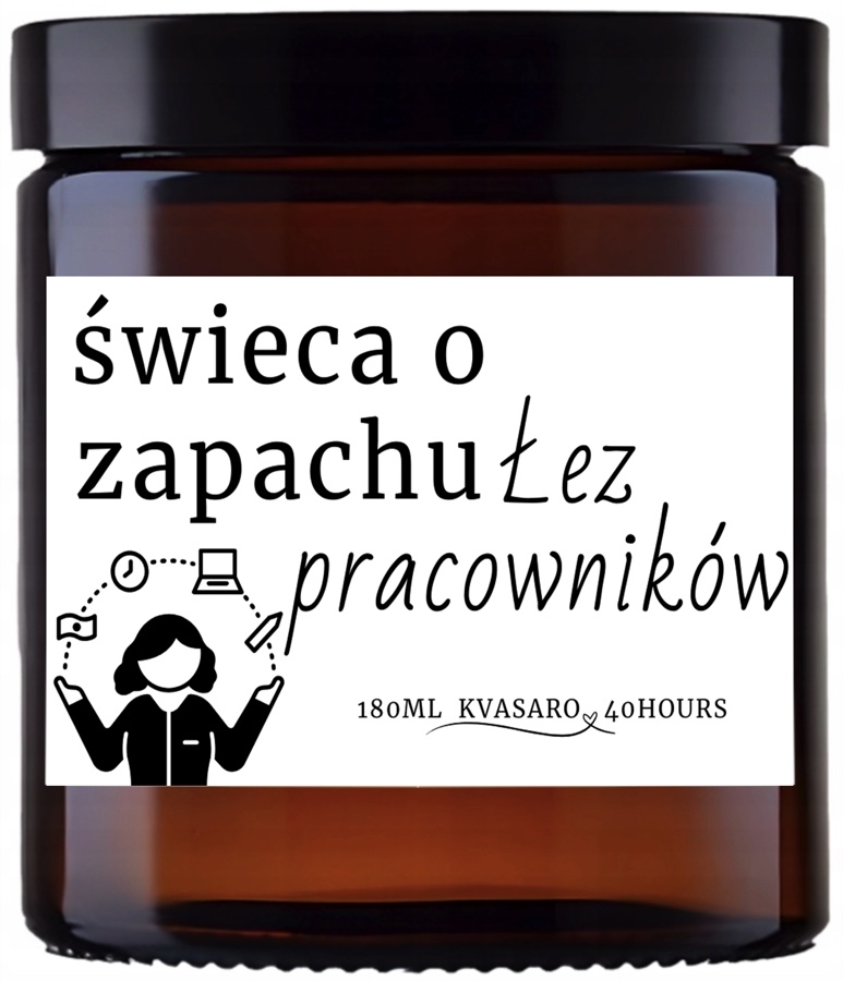 Świeca KVASARO o zapachu łez pracowników