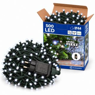 LAMPKI CHOINKOWE 40M 500LED ZEWNĘTRZNE IP44 BIAŁY ZIMNY+FLASH