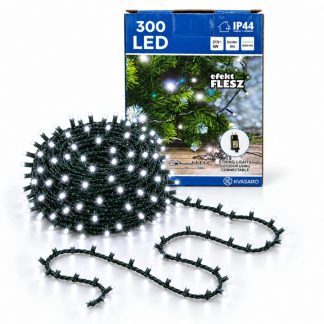 LAMPKI CHOINKOWE 24M 300LED ZEWNĘTRZNE IP44 BIAŁY ZIMNY+FLASH