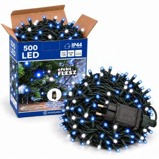 LAMPKI CHOINKOWE 40M 500LED ZEWNĘTRZNE IP44 NIEBIESKI+FLASH