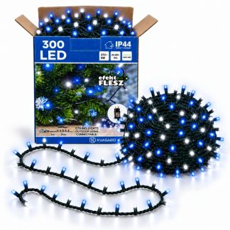 LAMPKI CHOINKOWE 24M 300LED ZEWNĘTRZNE IP44 NIEBIESKI+FLASH