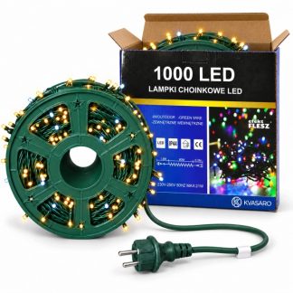 LAMPKI CHOINKOWE 80M 1000LED ZEWNĘTRZNE IP44 CIEPŁY BIAŁY+FLASH