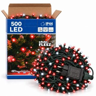 LAMPKI CHOINKOWE 40M 500LED ZEWNĘTRZNE IP44 CZERWONE ŚWIATŁO+FLASH